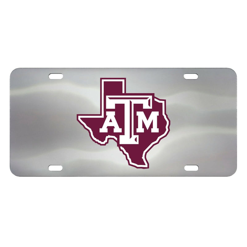 NCAA Texas A&M Aggies Chromed Steel Diecast Emblem Front License Plate