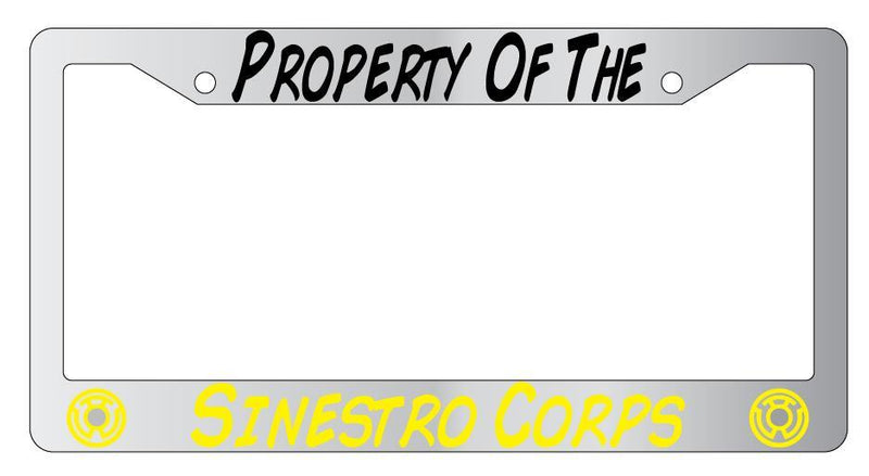 Property Of The Sinestro Corps Chrome License Plate Frame  Mod-GRAPH9856236-4291