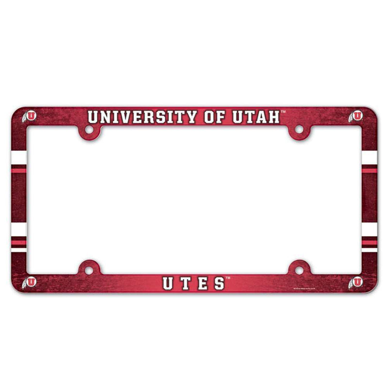 NCAA Utah Utes Plastic Full Color License Plate Frame