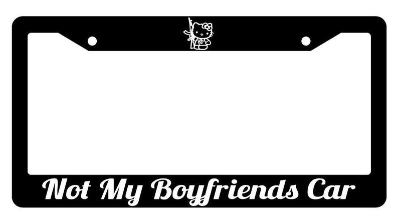Black License Plate Frame Not My Boyfriends Car Hello Kitty For JDM Accessory  Mod-GRAPH9856236-4098