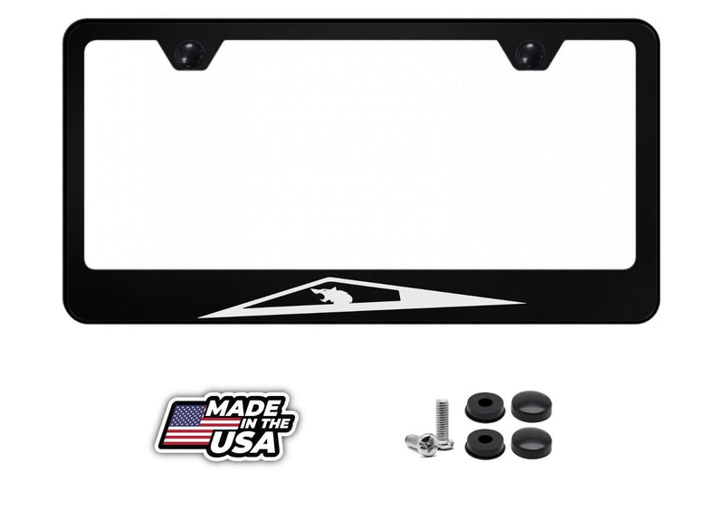 Cyberbeast Version Cybertruck Silhouette Black Metal License Plate Frame Holder