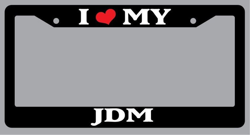 Black License Plate Frame "I Heart My For JDM" Auto Accessory Novelty  Mod-GRAPH9856236-1534