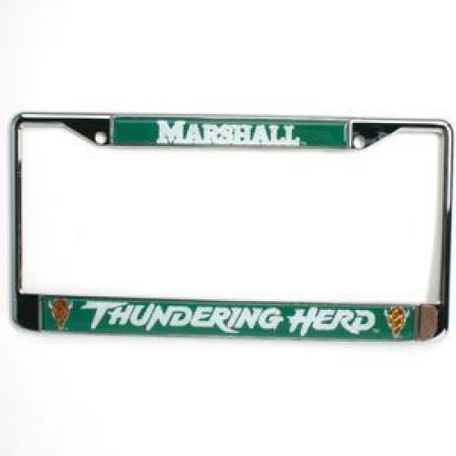 NCAA Marshall Metal License Plate Frame W/domed Insert