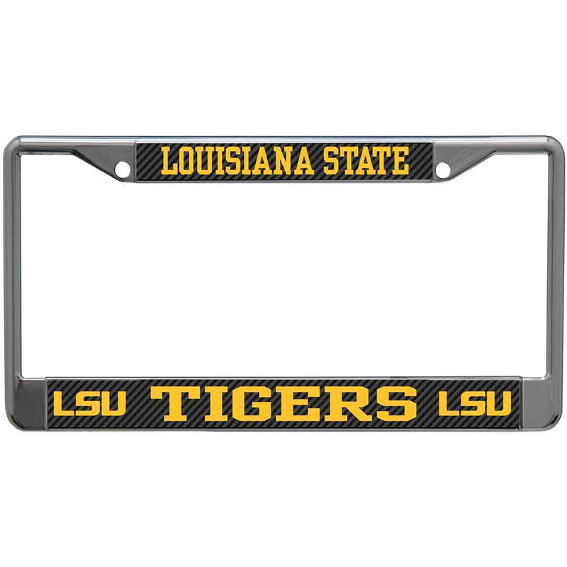 NCAA LSU Tigers Metal License Plate Frame - Carbon Fiber