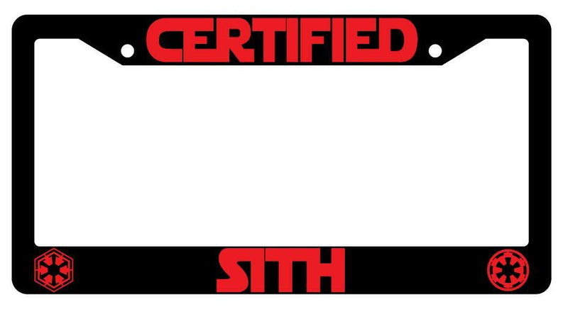 Certified Sith Black Plastic License Plate Frame Star Wars  Mod-GRAPH9856236-1925
