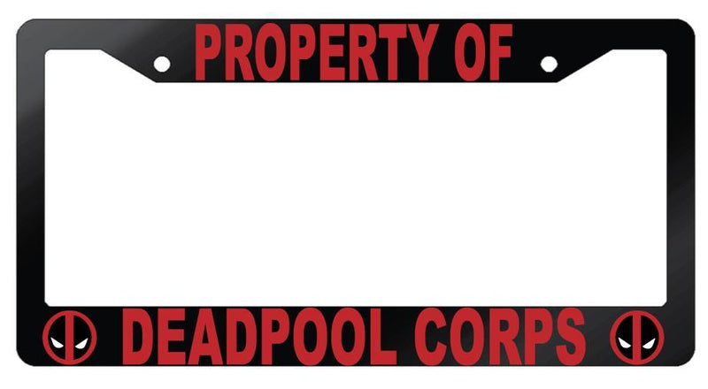Glossy Black Property Of For Deadpool Corps License Frame Auto  Mod-GRAPH9856236-7025