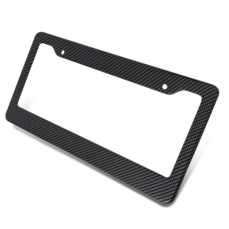 2x Universal Carbon Fiber Style License Plate Frames for Front & Rear