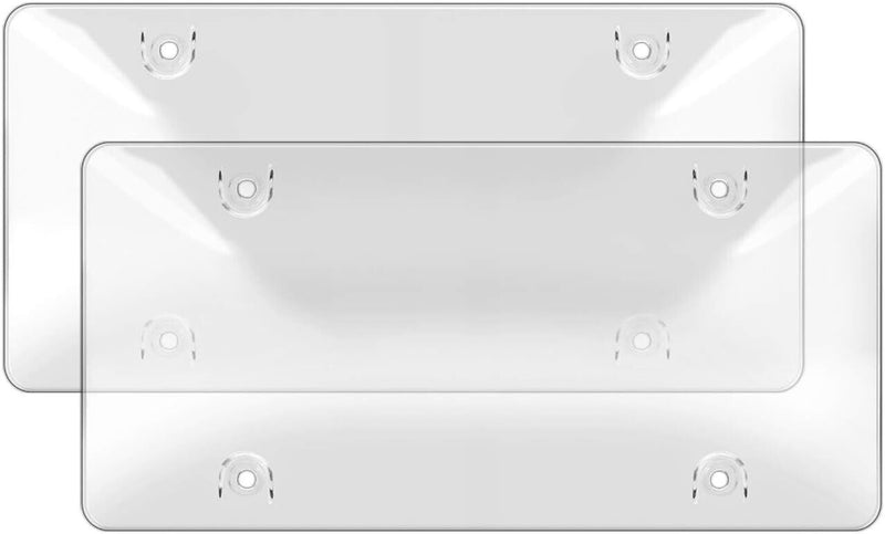 2 pcs Unbreakable Clear Bubble license plate cover will fit all license plates