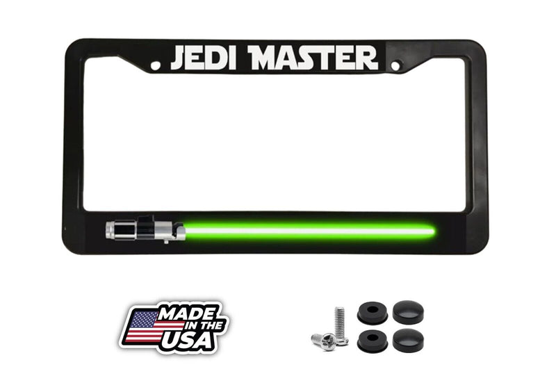 Jedi Master Green Light Saber Star Wars Luke Skywalker Car License Plate Frame