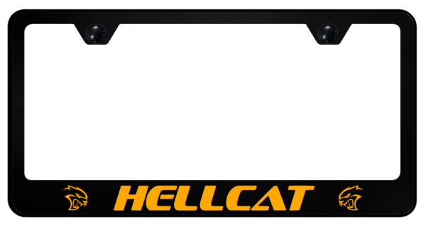 Mopar Hellcat Orange Logo Polycarbonate License Plate Frame Official Licensed