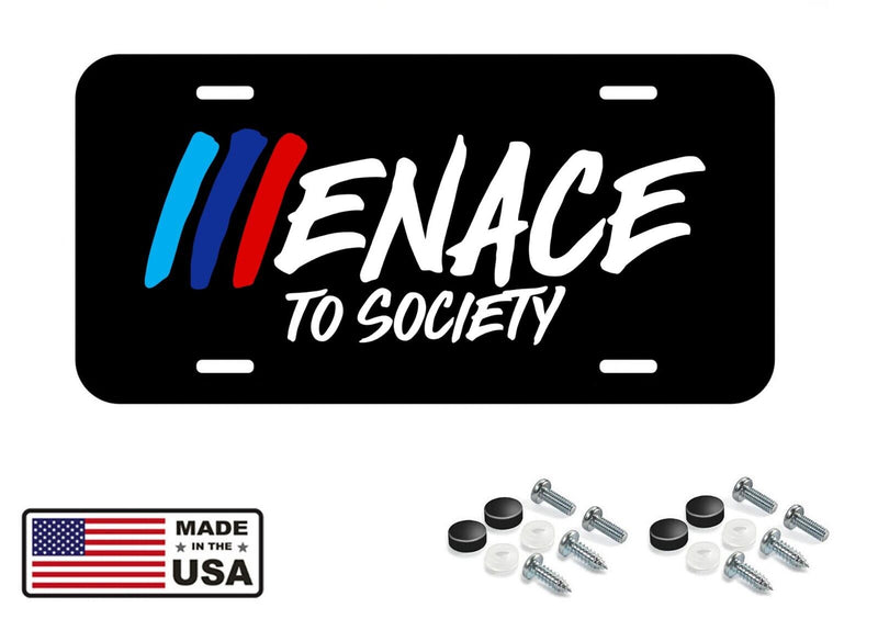 MENACE TO SOCIETY License Plate Show Vanity Frame Decal Fits 1M M2 M3 M4 M5 M6