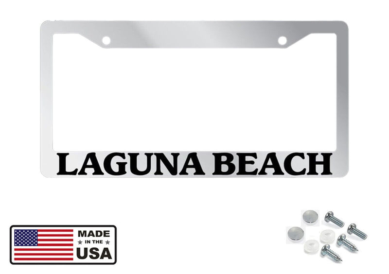 Chrome METAL License Plate Frame LAGUNA BEACH Auto Accessory 1512