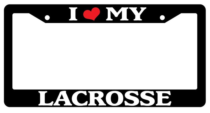 Black License Plate Frame I Heart My Lacrosse Auto Accessory Novelty  Mod-GRAPH9856236-3233
