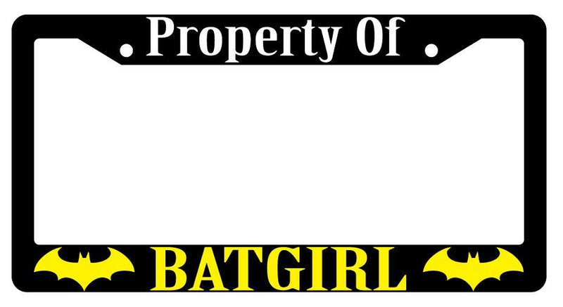 Property Of For Batgirl Black Plastic License Plate Frame DC  Mod-GRAPH9856236-303