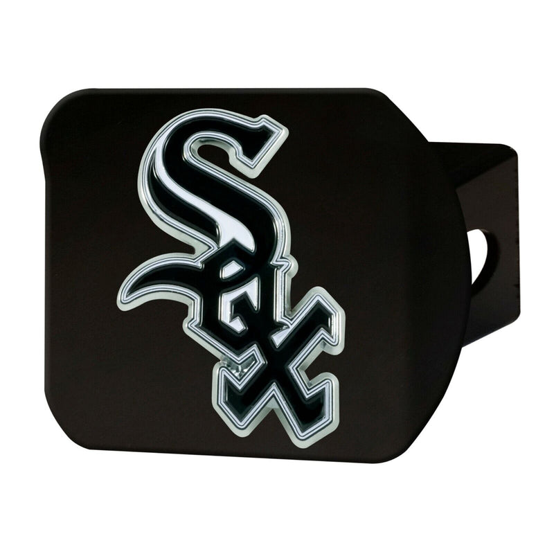 MLB Chicago White Sox 3D Color on Black Metal Hitch Cover