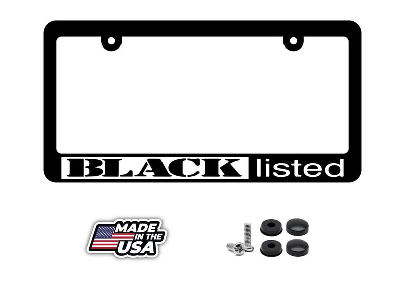 BLACK LISTED jdm low slow lowered japan License Plate Frame