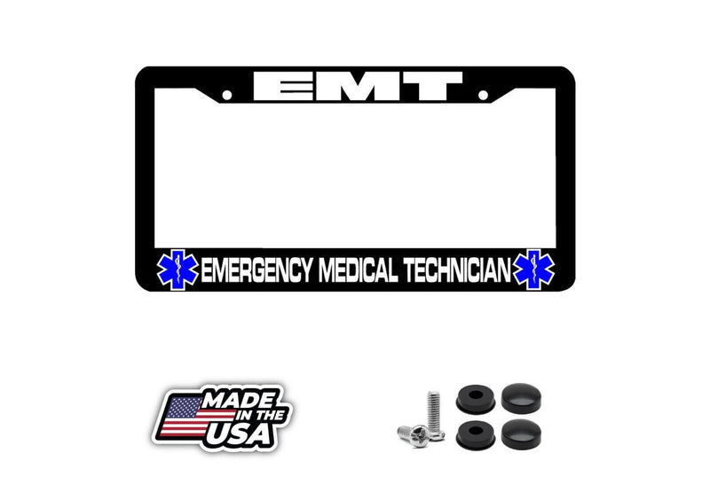 EMT Blue Star of Life EMT Emergency Medical Technician License Plate Frame