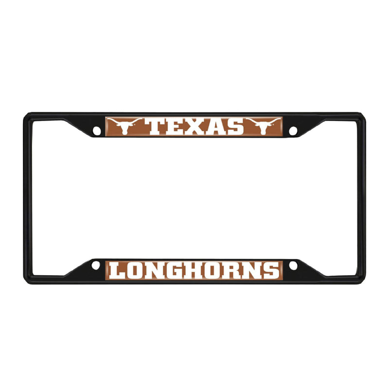 NCAA Texas Longhorns Black Metal License Plate Frame