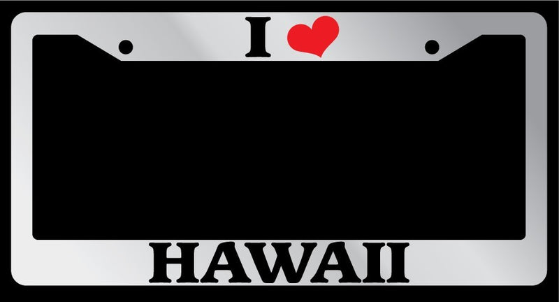 Chrome License Plate Frame I Heart Hawaii Auto Accessory 1340  Mod-GRAPH9856236-4417