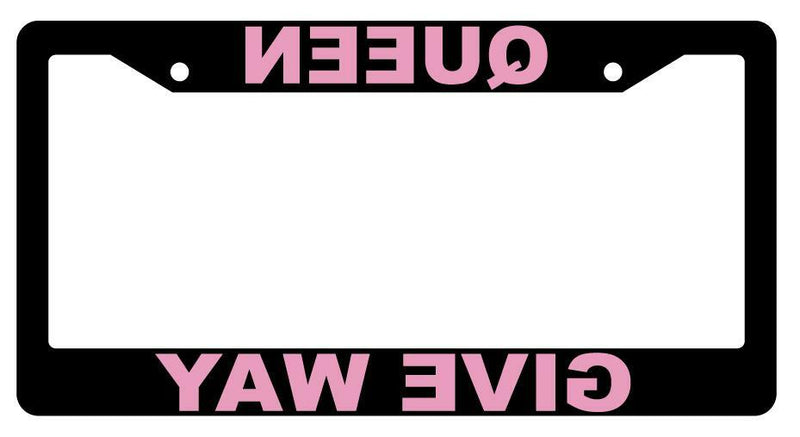 Queen Give Way Black Plastic License Frame  Mod-GRAPH9856236-1836