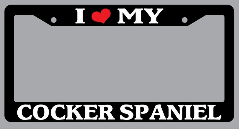 Black License Plate Frame I Heart My Cocker Spaniel Auto Accessory Novelty 350  Mod-GRAPH9856236-2674