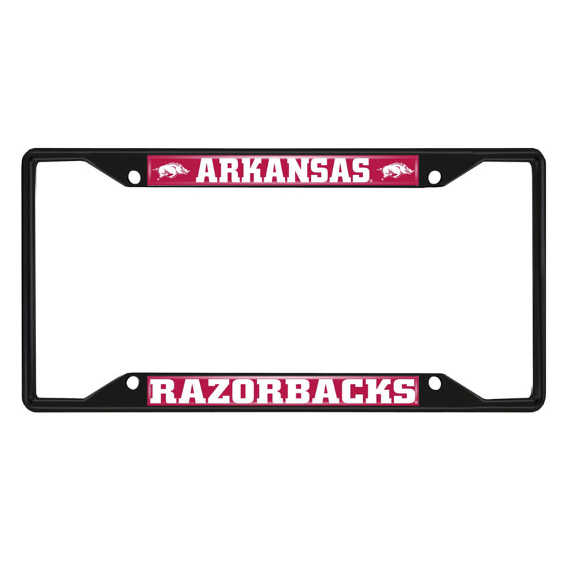 NCAA Arkansas Razorbacks Black Metal License Plate Frame