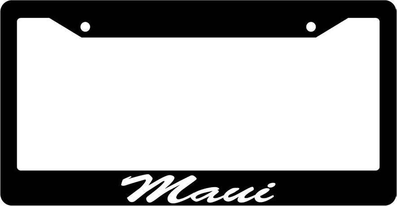 Black License Plate Frame CURSIVE Maui Auto Accessory 988  Mod-GRAPH9856236-1892