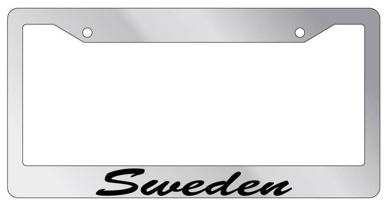 Chrome License Plate Frame CURSIVE Sweden Auto Accessory Novelty 2478  Mod-GRAPH9856236-5535