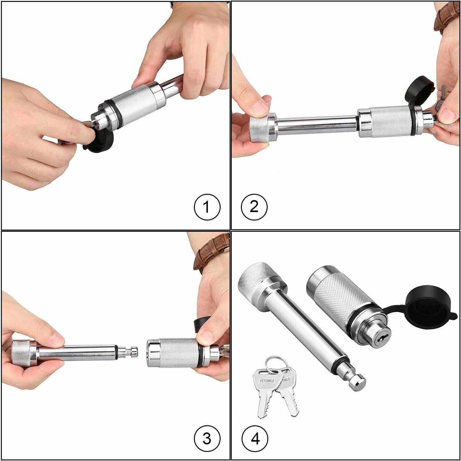 Extra Long R Pin Heavy Duty Trailer Hitch Receiver Lock Pin, 5/8