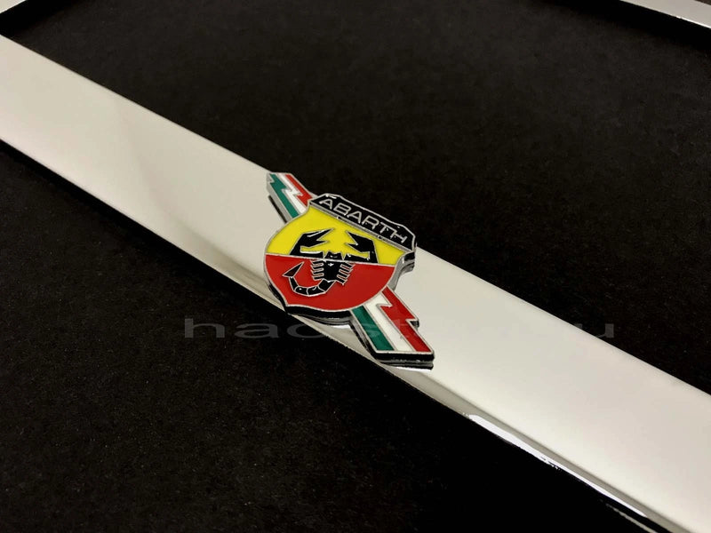 1x ABARTH 3D Emblem STAINLESS STEEL License Plate Frame RUST FREE + Screw Cap