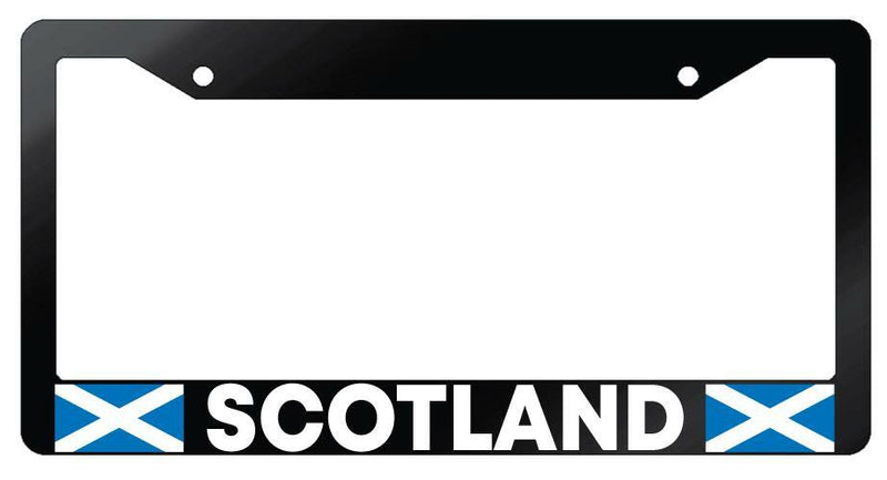 Scotland w/Flags Glossy Black Plastic License Frame  Mod-GRAPH9856236-7013