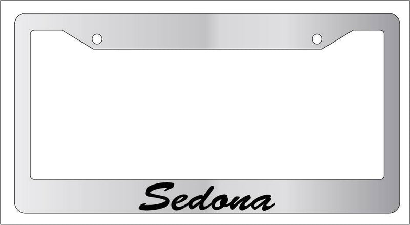 Chrome License Plate Frame CURSIVE SEDONA Auto Accessory Novelty  Mod-GRAPH9856236-5137