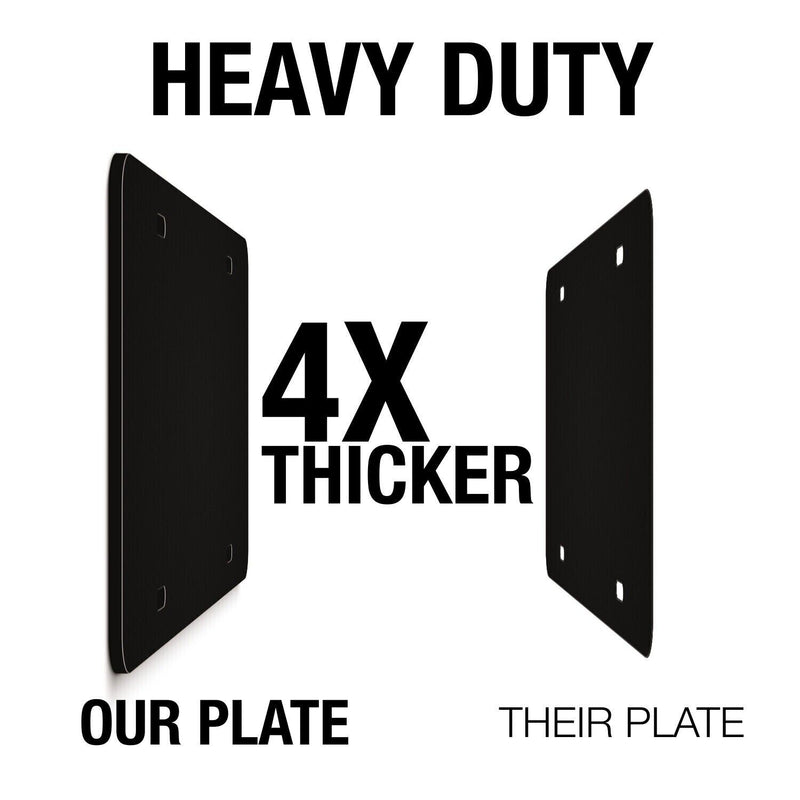 Thin Red Line American Flag License Plate Matte Black on Brushed Alum 1/8" HD