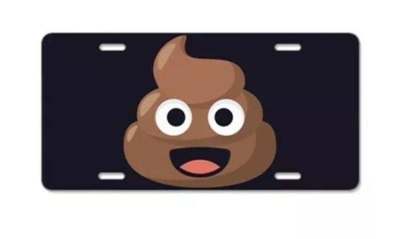 PooP Emoji Aluminium License Plate Highest Quality Lightwieght For All Vehicles