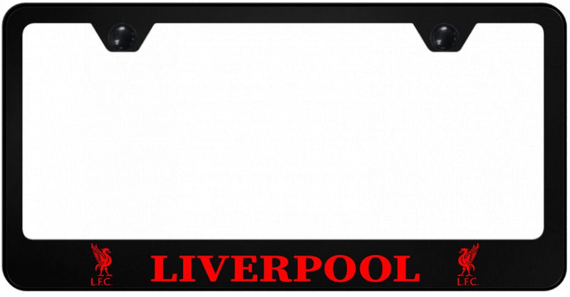 Liverpool FC Black Stainless Steel License Plate Frame - Red