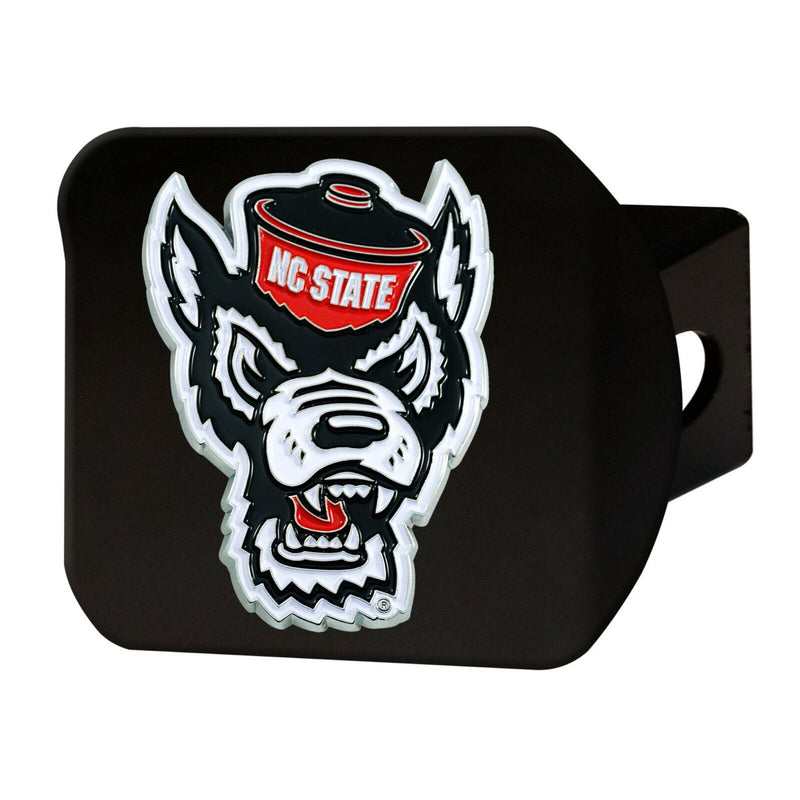 NCAA NC State Wolfpack 3D Color on Black Metal Hitch Cover