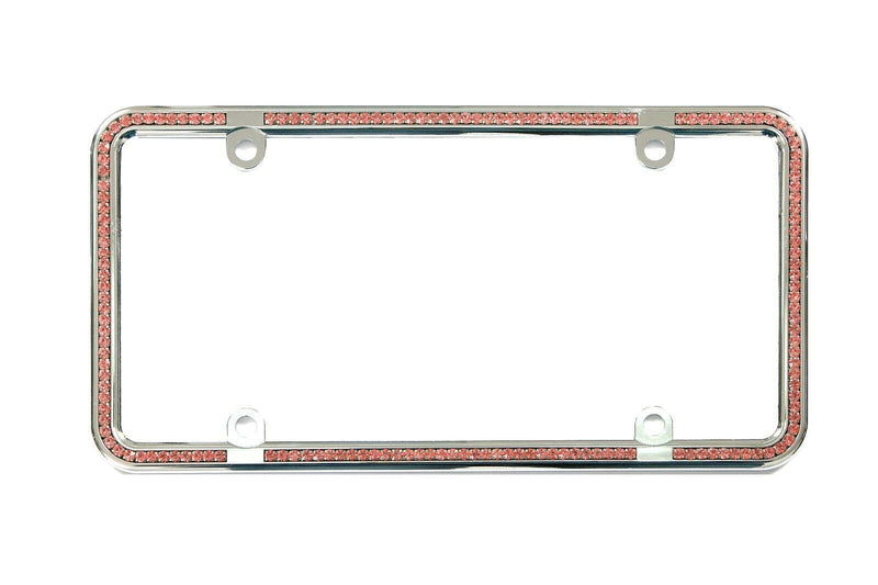Single Row Diamond Bling Crystal RhineStone License Plate Frame Car Slim Thin