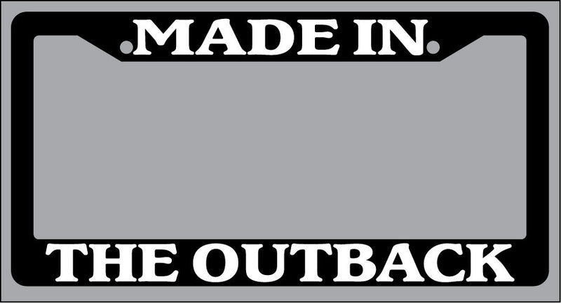 Black License Plate Frame "Made in The Outback" Auto Accessory Novelty 2471  Mod-GRAPH9856236-2997