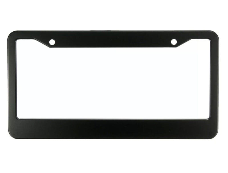 2Pcs Black Stainless Steel Metal License Plate Frame Cover Screw Caps US