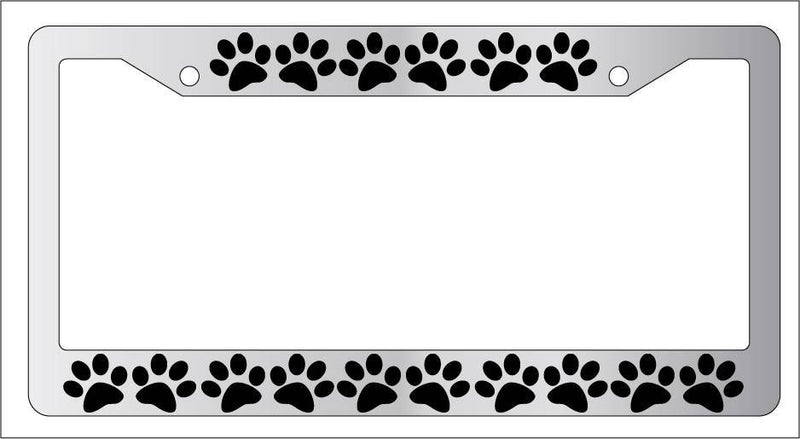 Chrome License Plate Frame PUPPY FEET Auto Accessory  Mod-GRAPH9856236-5221