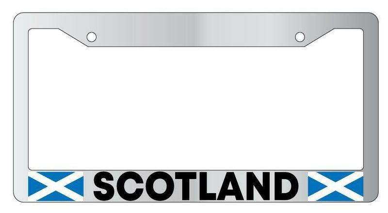 Scotland w/Flags Chrome METAL License Plate Frame  Mod-GRAPH9856236-7969