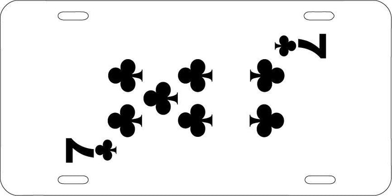 Seven Of Clubs White Vanity License Plate Mod-GRAPH9856236-7655
