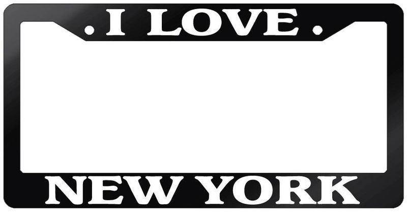 Glossy Black License Plate Frame "I LOVE NEW YORK" Auto Accessory 2414  Mod-GRAPH9856236-7541