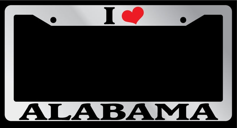 Chrome License Plate Frame I Heart Alabama Auto Accessory 1041  Mod-GRAPH9856236-4383