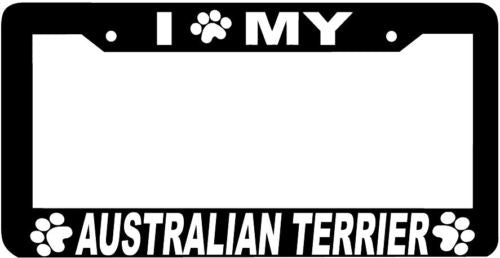 Australian Terrier Dog paw print License Plate Frame