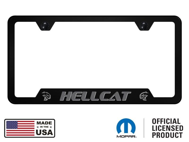 Mopar Hellcat Polycarbonate Notched License Plate Frame - Ghost Effect