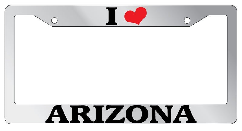 Chrome METAL License Plate Frame I HEART ARIZONA Auto Accessory 1059  Mod-GRAPH9856236-8200