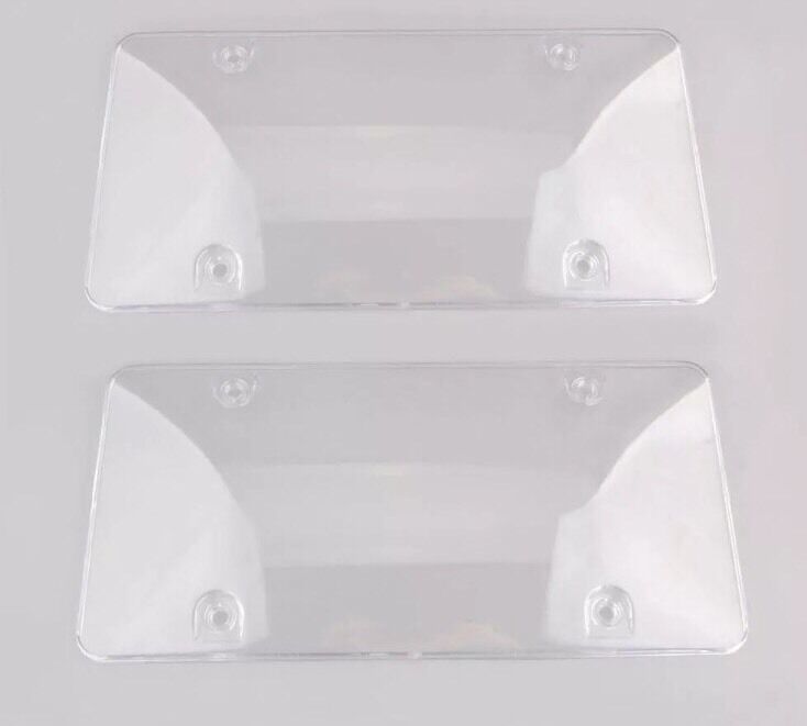 Transparent License Plate Frame Cover BUG Shield Plastic Protector US Auto 2Pcs