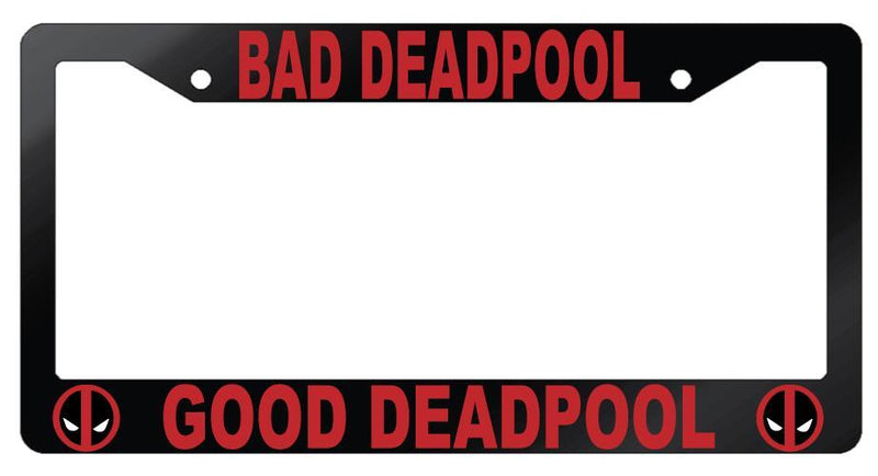 Glossy Black Bad For Deadpool Good For Deadpool License Frame Auto  Mod-GRAPH9856236-7022