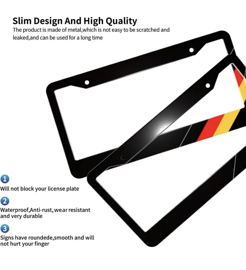 German Flag License Plate Frame Two Sides